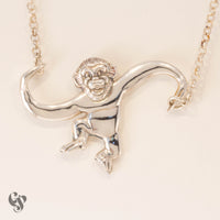 Sterling Silver Barrel of Monkeys Necklace
