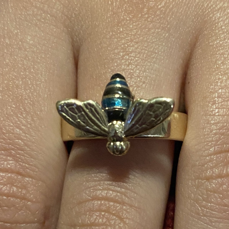 Blue Banded Bee Ring