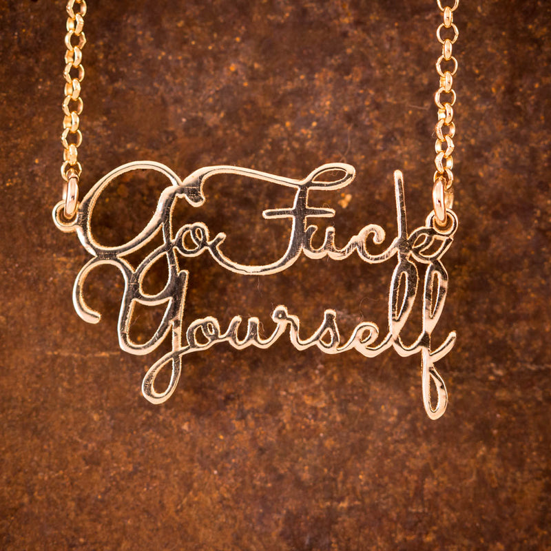 9ct Yellow Gold "Go Fuck Yourself" Necklace