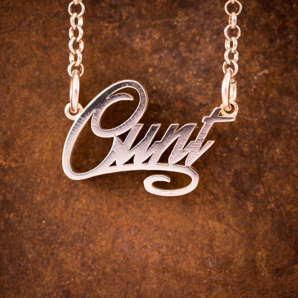 Sterling Silver  "Cunt" Necklace