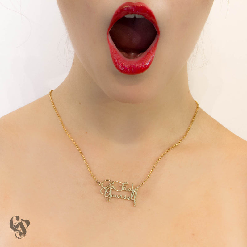 Sterling Silver "Go Fuck Yourself" Necklace