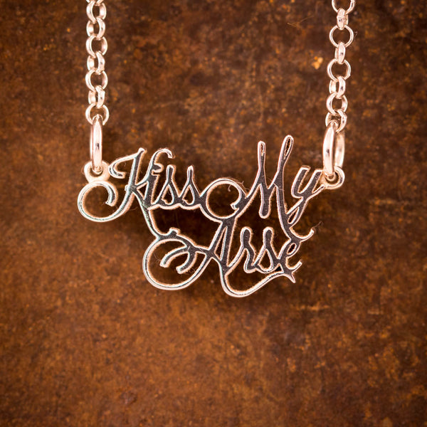 Sterling Silver "Kiss My Arse" Necklace