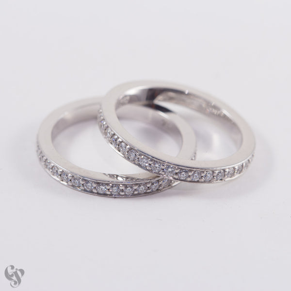 Fine bead set Diamond Wedding and Eternity Rings