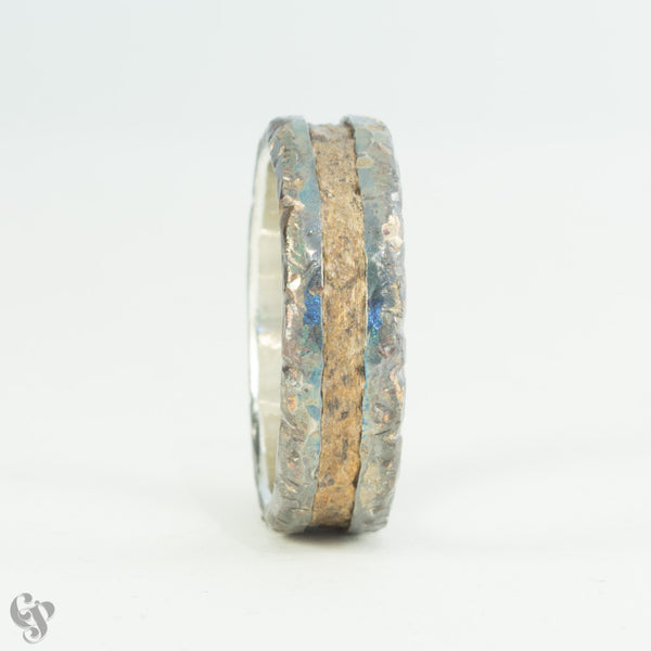 Silver and Bronze Steampunk Wedding Ring Gilli Pepper Jewellery
