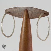 Sterling Silver Twig Hoop Earrings