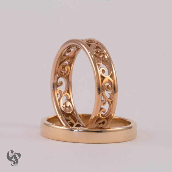 Rose Gold Wedding Ring Pair