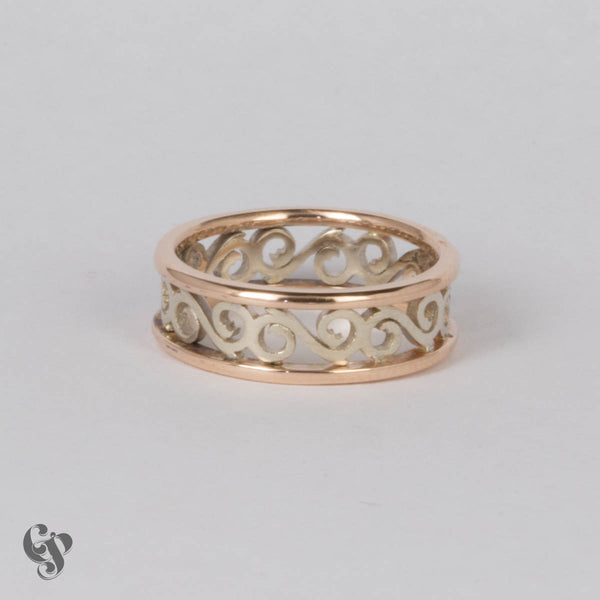 Antique scroll hot sale wedding band