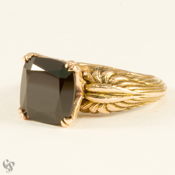 "Come Fly With Me" Black Spinel Rose Gold Ring